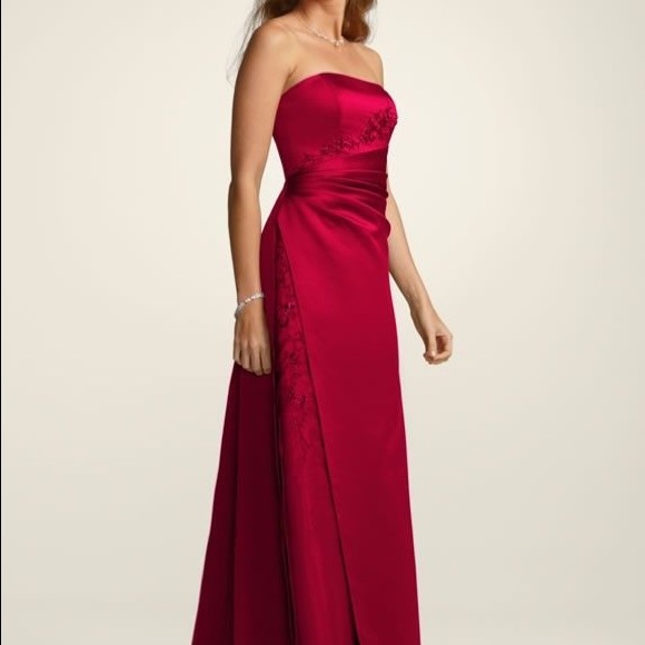 David’s Bridal Copper Brown Strappless Bridesmaid Wedding Dress Prom Size 14 - Picture 2 of 11